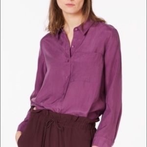 NWT Eileen Fisher Silk Classic Collar Shirt